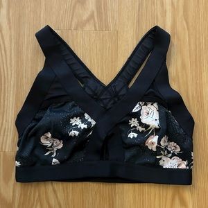 FP Movement by Free People Sports Bra in Black Floral Size XS